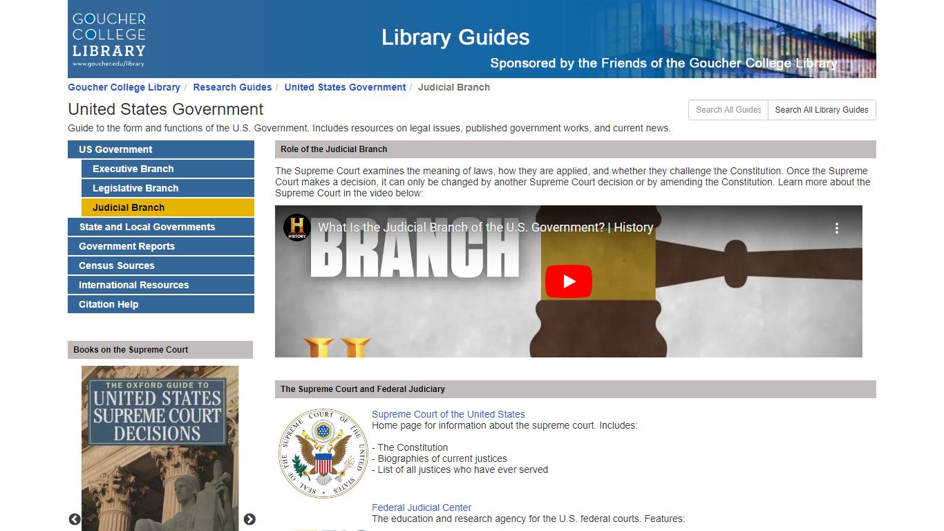 Research Guides: United States Government: Judicial Branch