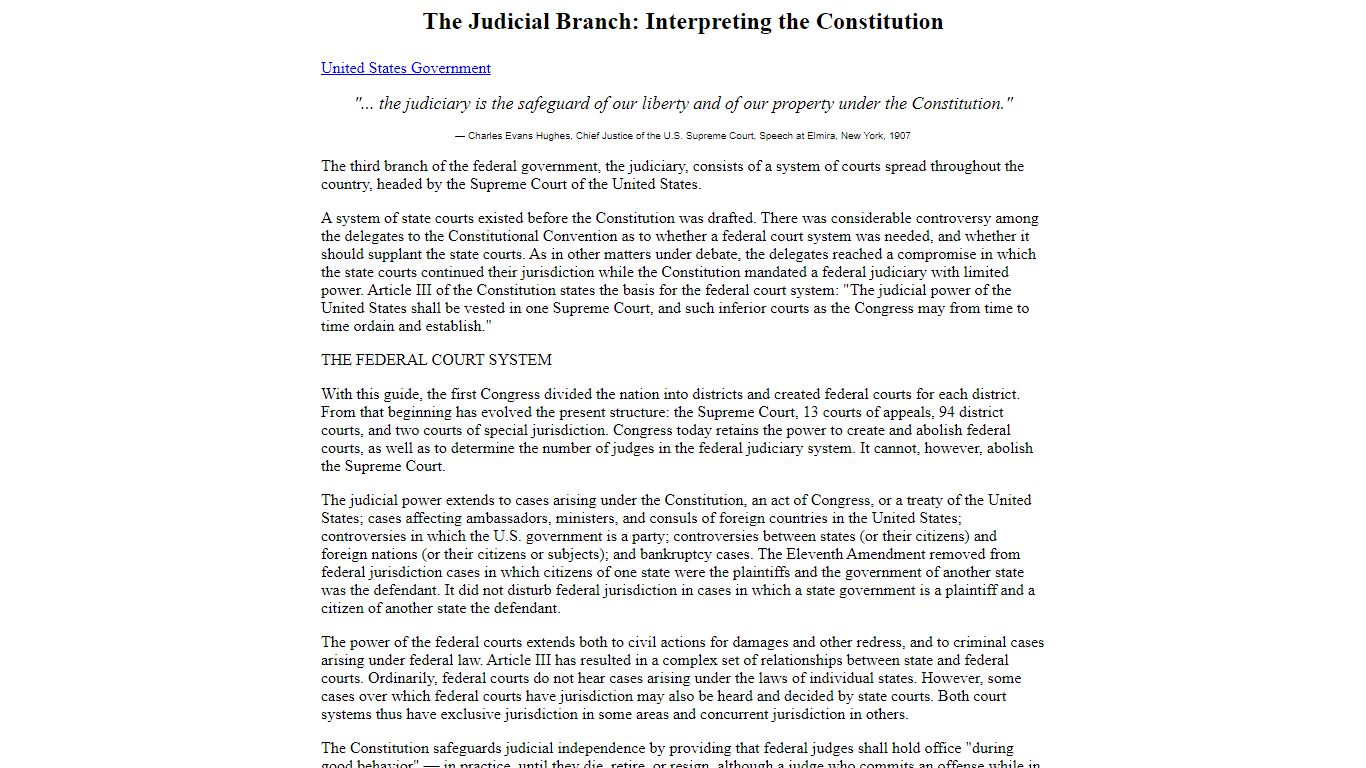 United States Government - The Judicial Branch - Country Studies